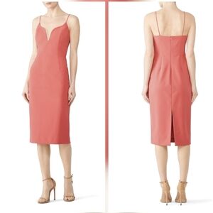 Jill Jill Stuart Pink Deep V-Neck Sheath